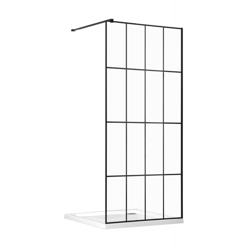 Alyza , 39",  Douche en verre style Italienne noir