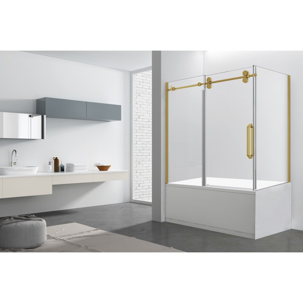 Apollon 60", Porte de Douche sur Bain finie or