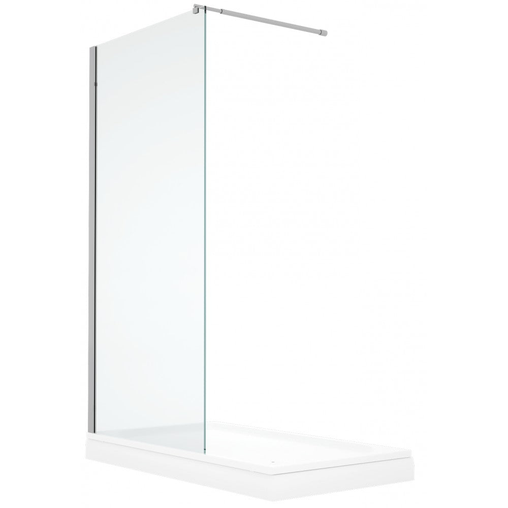 Douche en verre style Italienne, finie chrome - Grandeur: 34"