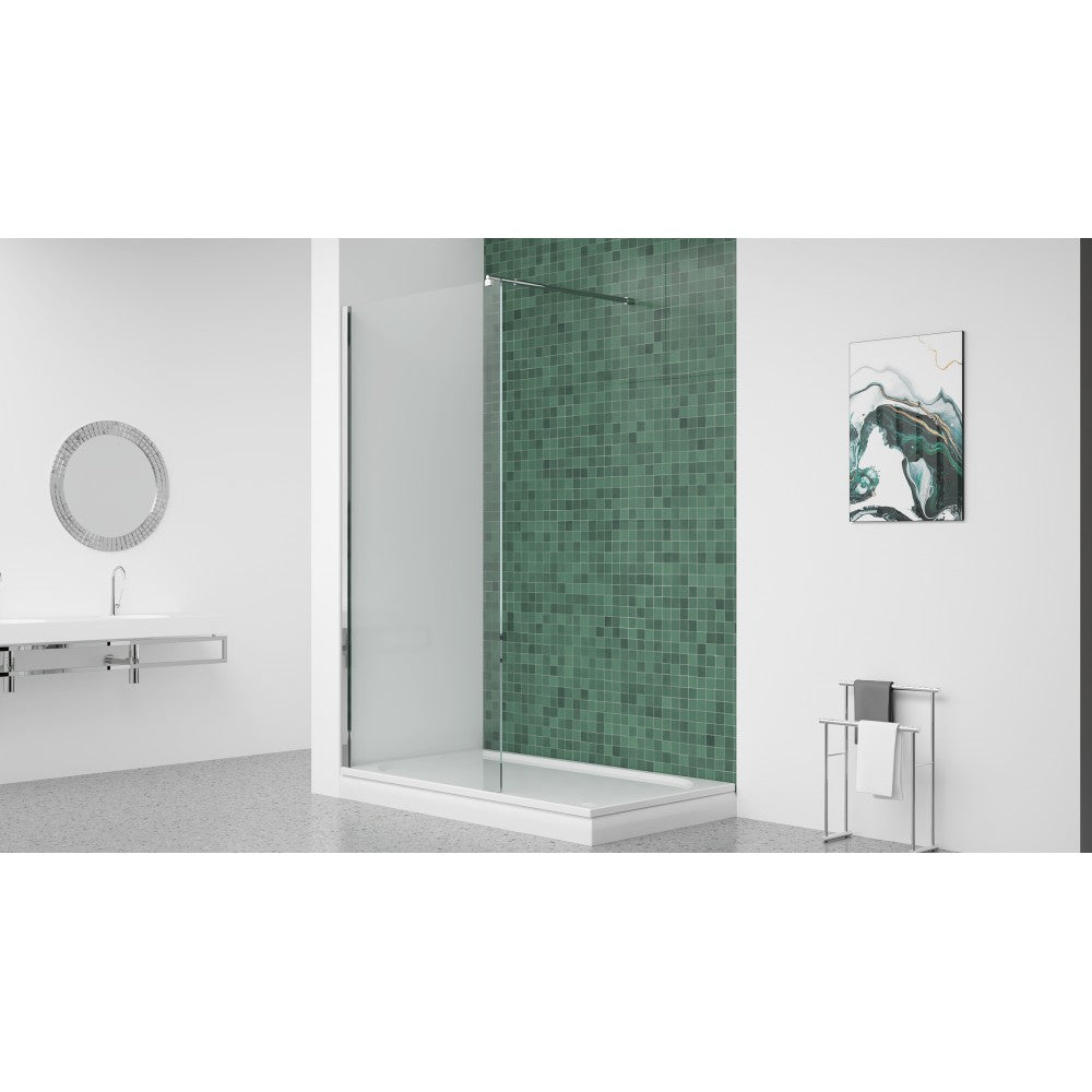 Douche en verre style Italienne, finie chrome - Grandeur: 58"