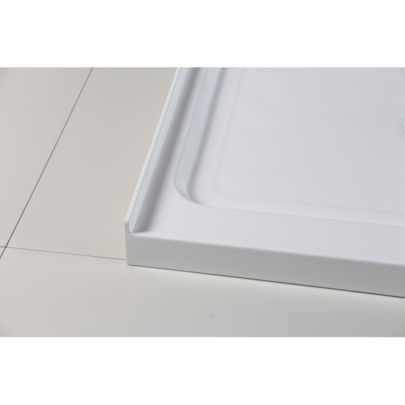 Apollon 48 × 32” base de douche pour alcôve, drain central