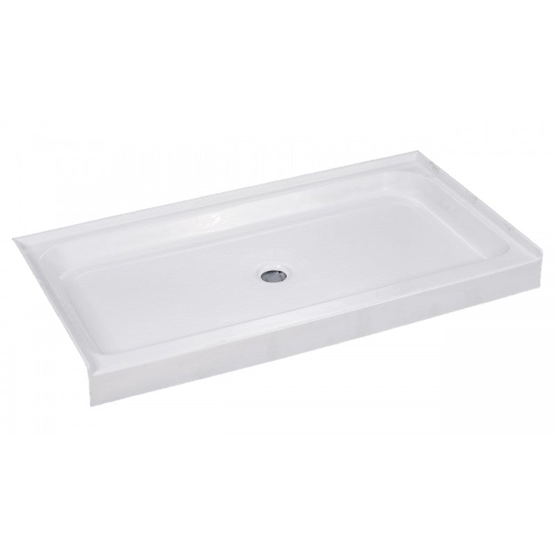Apollon 60 × 36”, base de douche pour alcôve, drain central