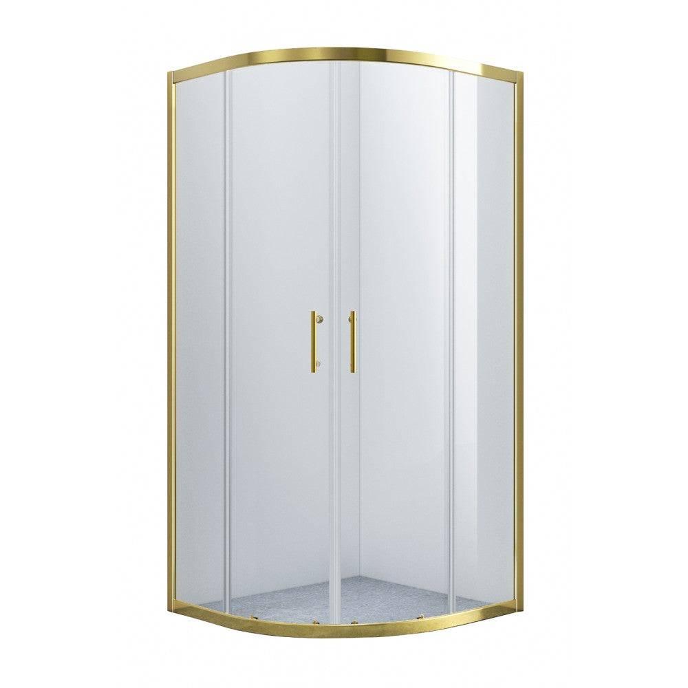 Celesta, Douche ronde en coin fini or - Grandeur: 36''x36''