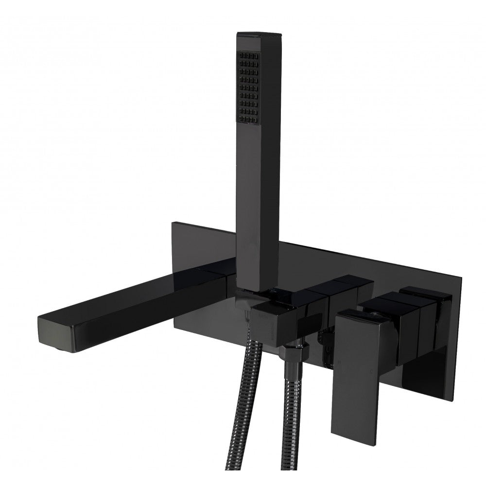 Arès, Robinet de bain mural noir mat