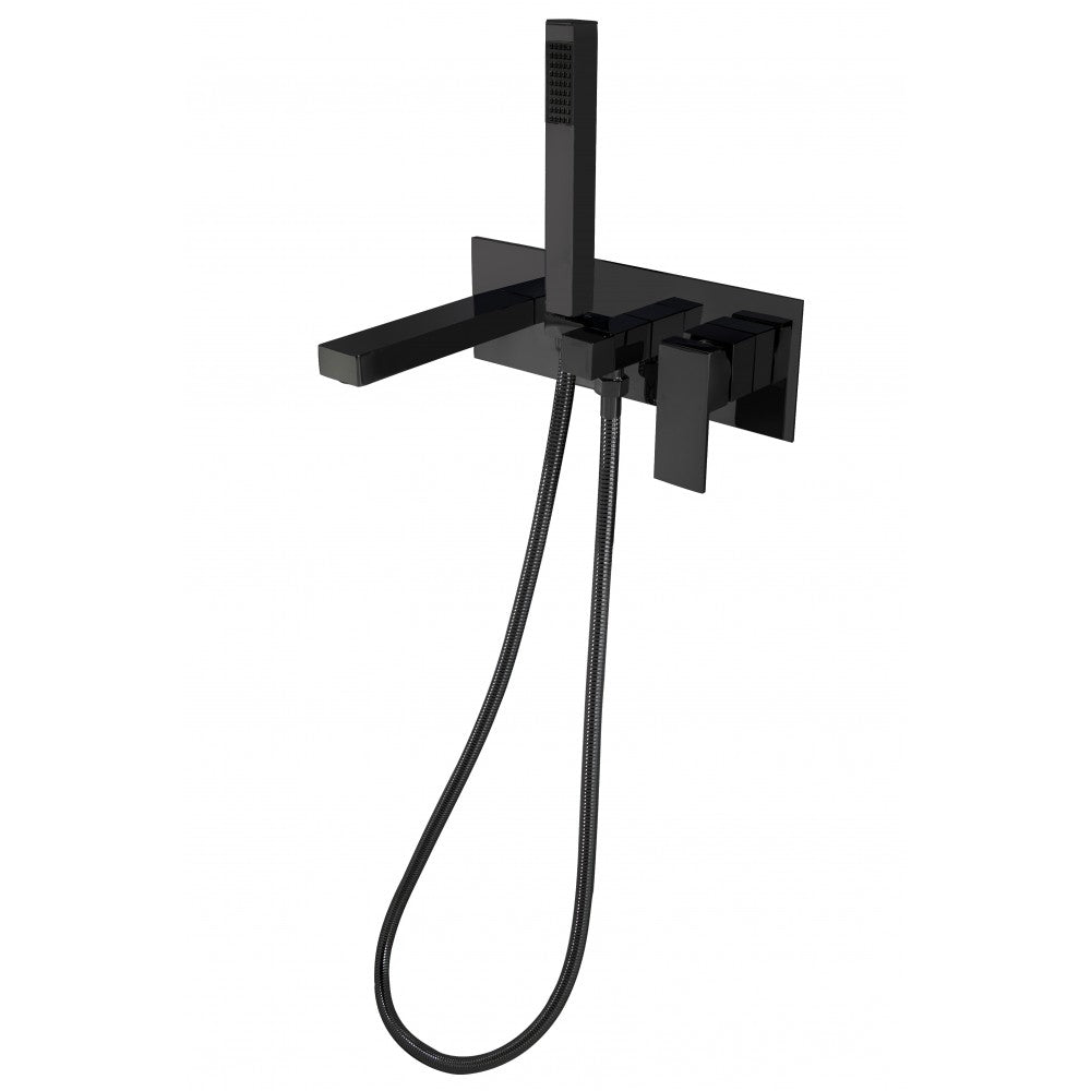 Arès, Robinet de bain mural noir mat