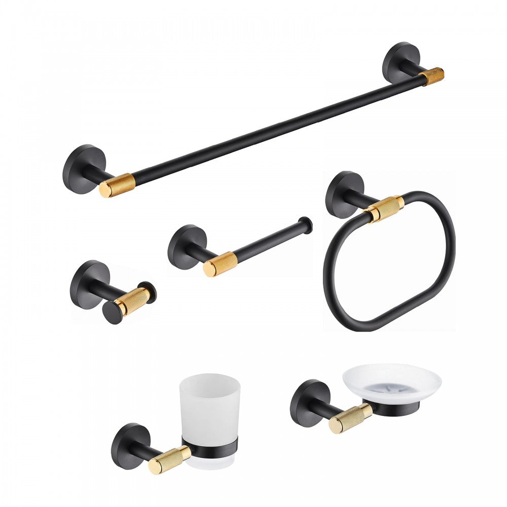 Slim II, Ensemble 6 Accessoires fini noir mat et or