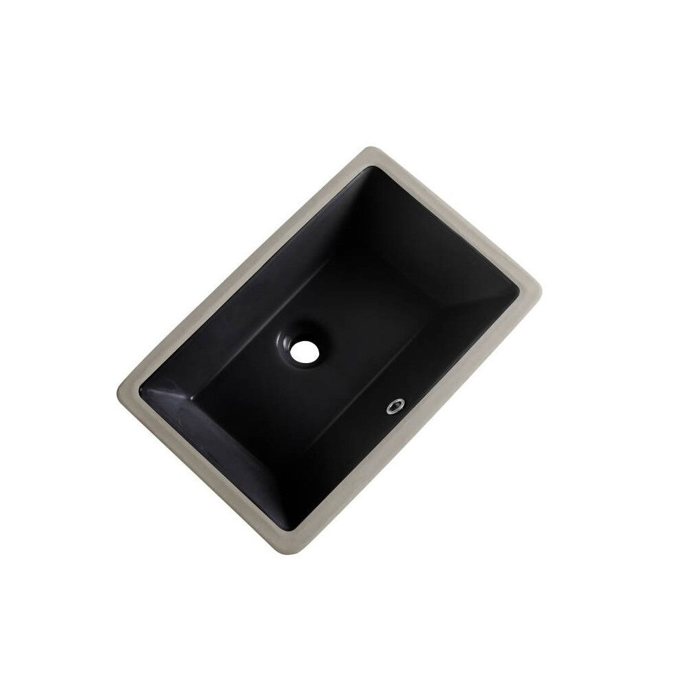 Boba noir mat, Lavabo en porcelaine sous plan