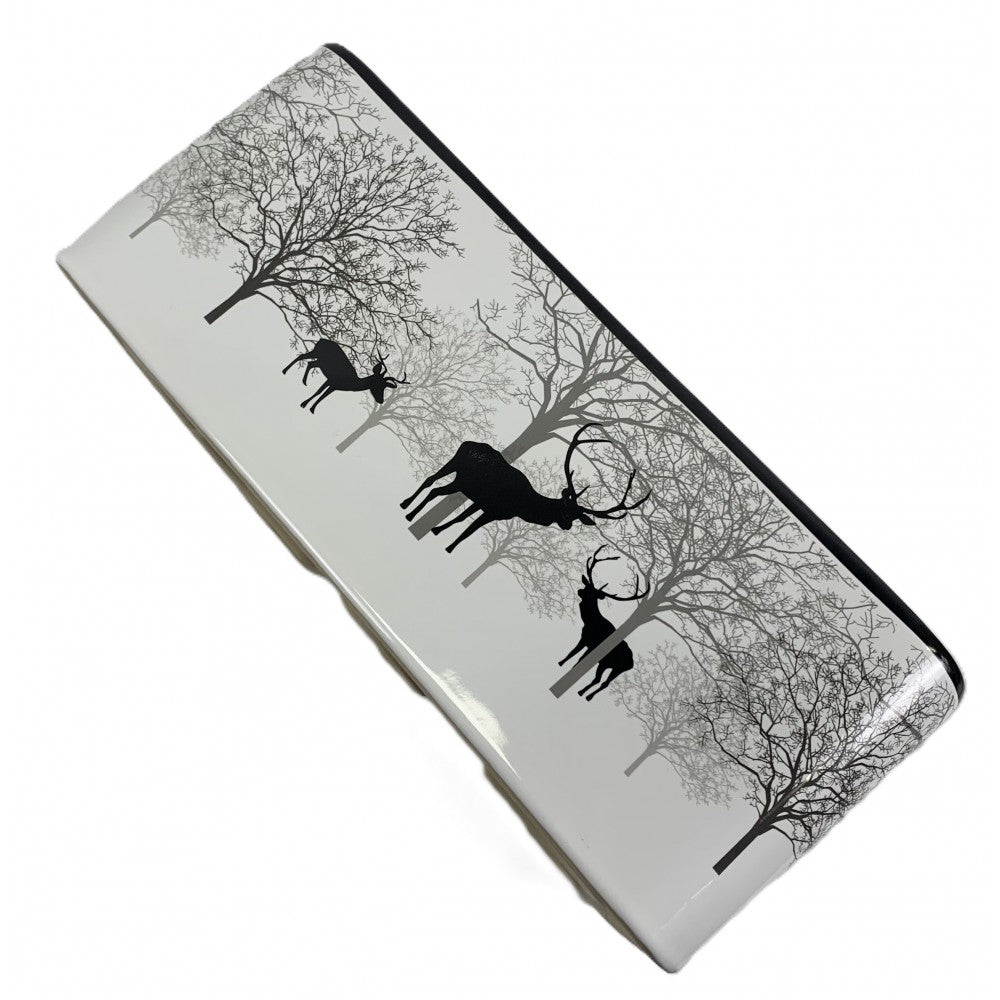 Kali, lavabo rectangulaire en porcelaine avec fini blanc lustré, rebord lustré et graphiques