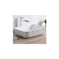 Nyx 14", lavabo carré en porcelaine avec fini blanc et noir lustré