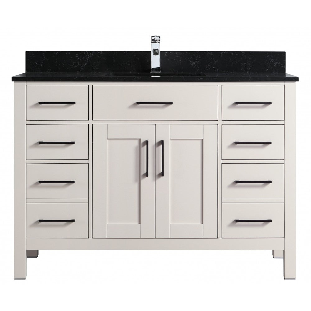 Vanité de salle de bain Goli 48 pouces – bois massif greige