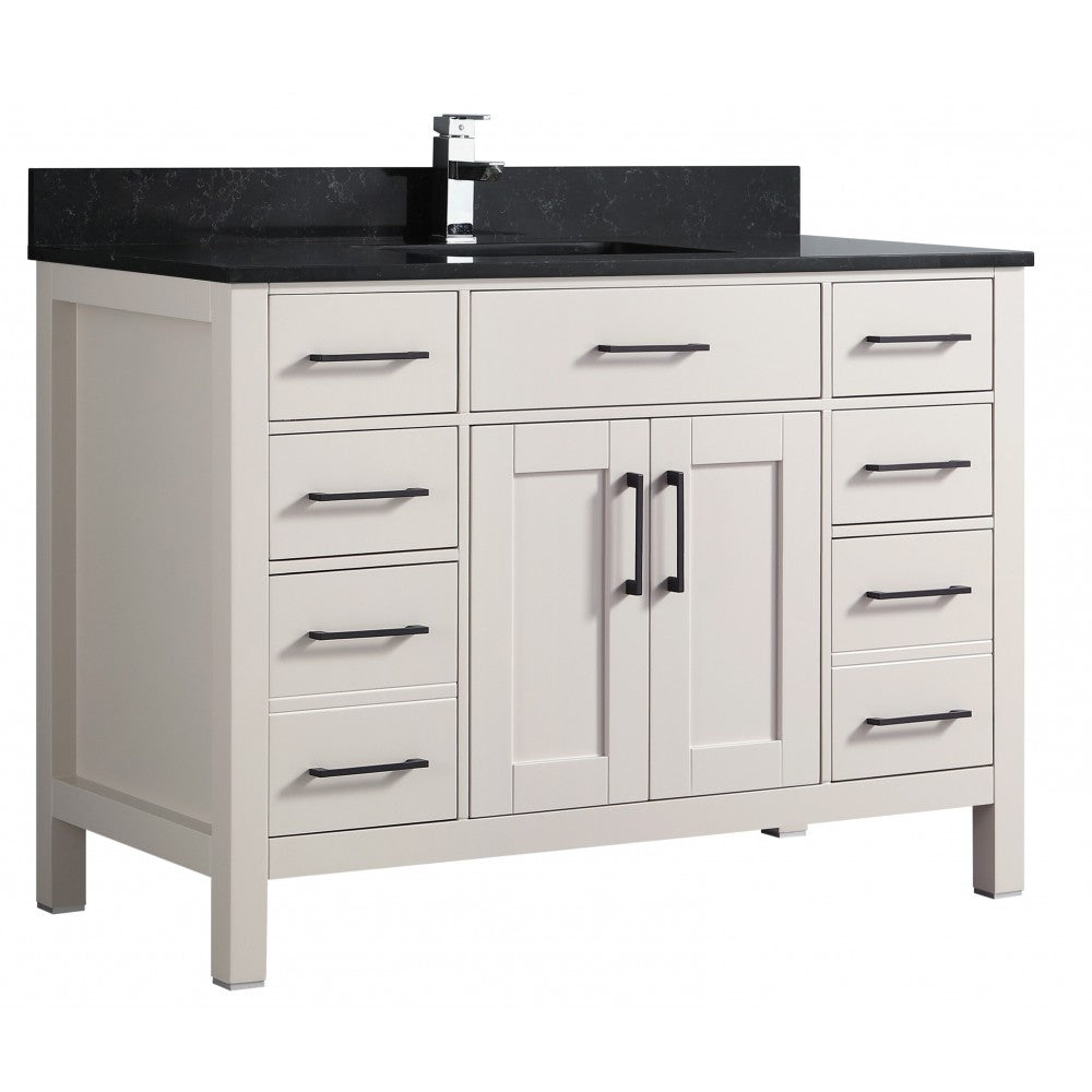 Vanité de salle de bain Goli 48 pouces – bois massif greige