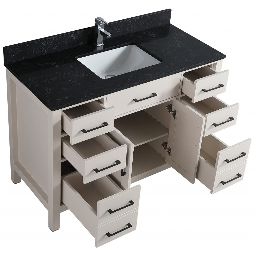 Vanité de salle de bain Goli 48 pouces – bois massif greige