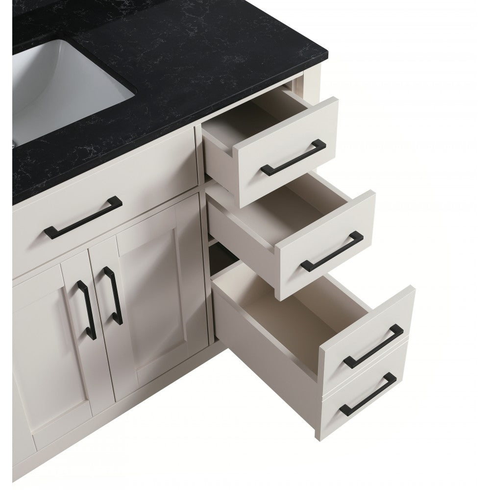 Vanité de salle de bain Goli 48 pouces – bois massif greige