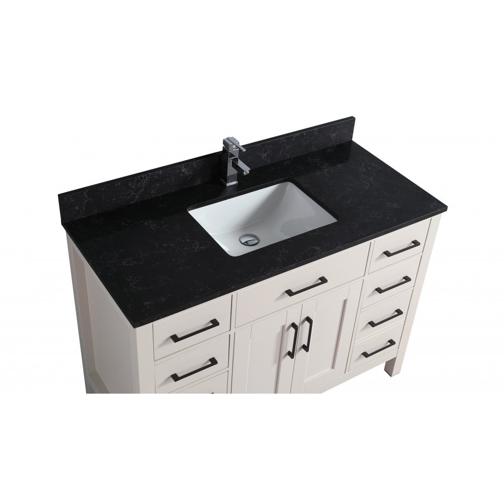 Vanité de salle de bain Goli 48 pouces – bois massif greige