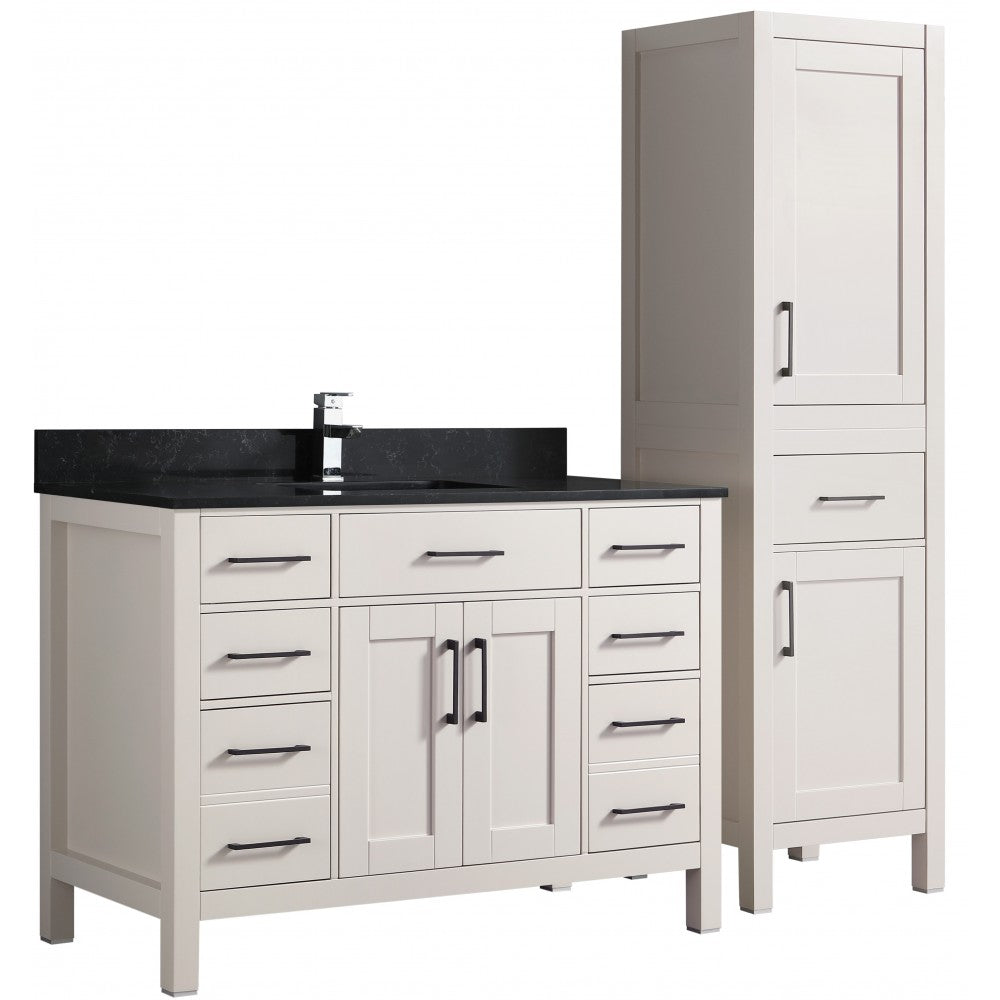 Vanité de salle de bain Goli 48 pouces – bois massif greige