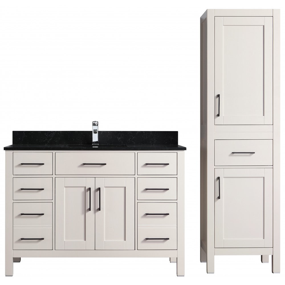 Vanité de salle de bain Goli 48 pouces – bois massif greige