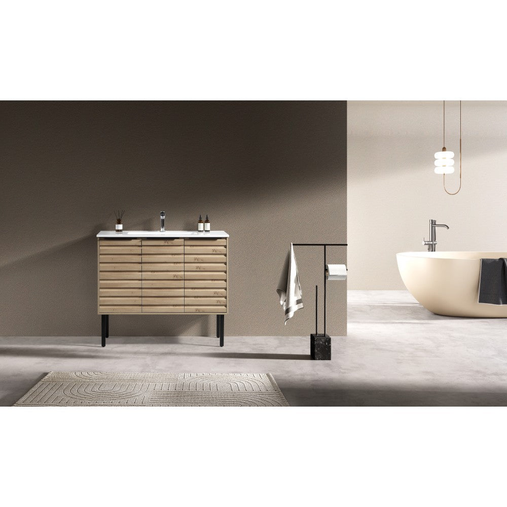 Tavira 39.5" Zurich Oak, Vanité sur pied