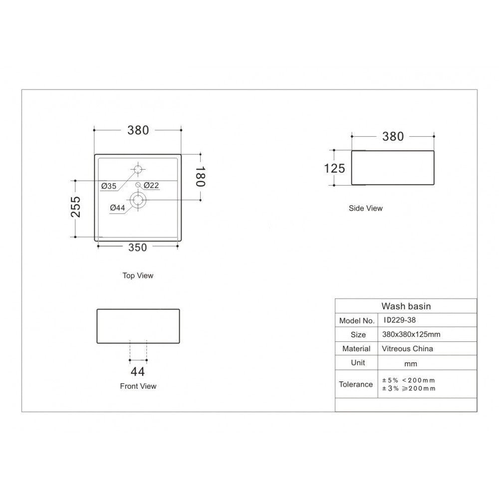 Jamaï 15 ", Lavabo en porcelaine