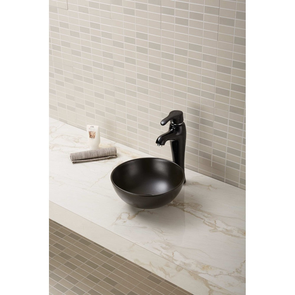 Fand noir mat, Lavabo en porcelaine
