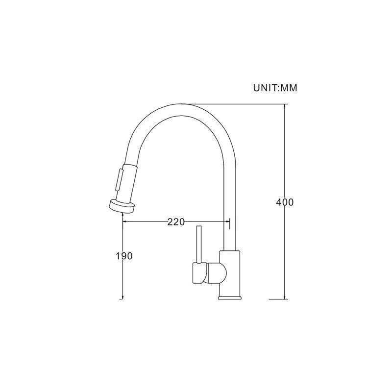 Vodos, robinet de cuisine noir mat