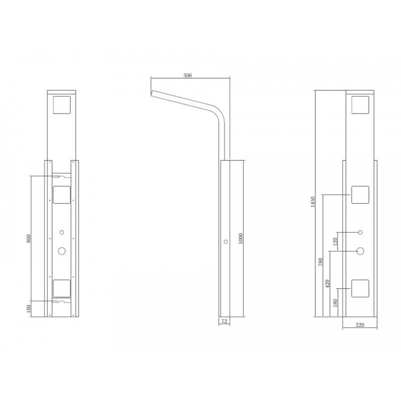 Atlas, Colonne de douche bambou et Noir