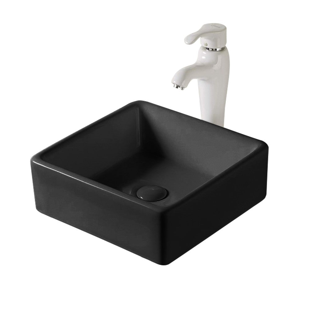 Sulawe, Lavabo en porcelaine noir mat