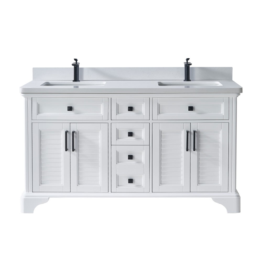 Vanité double VELA 60"  en bois massif