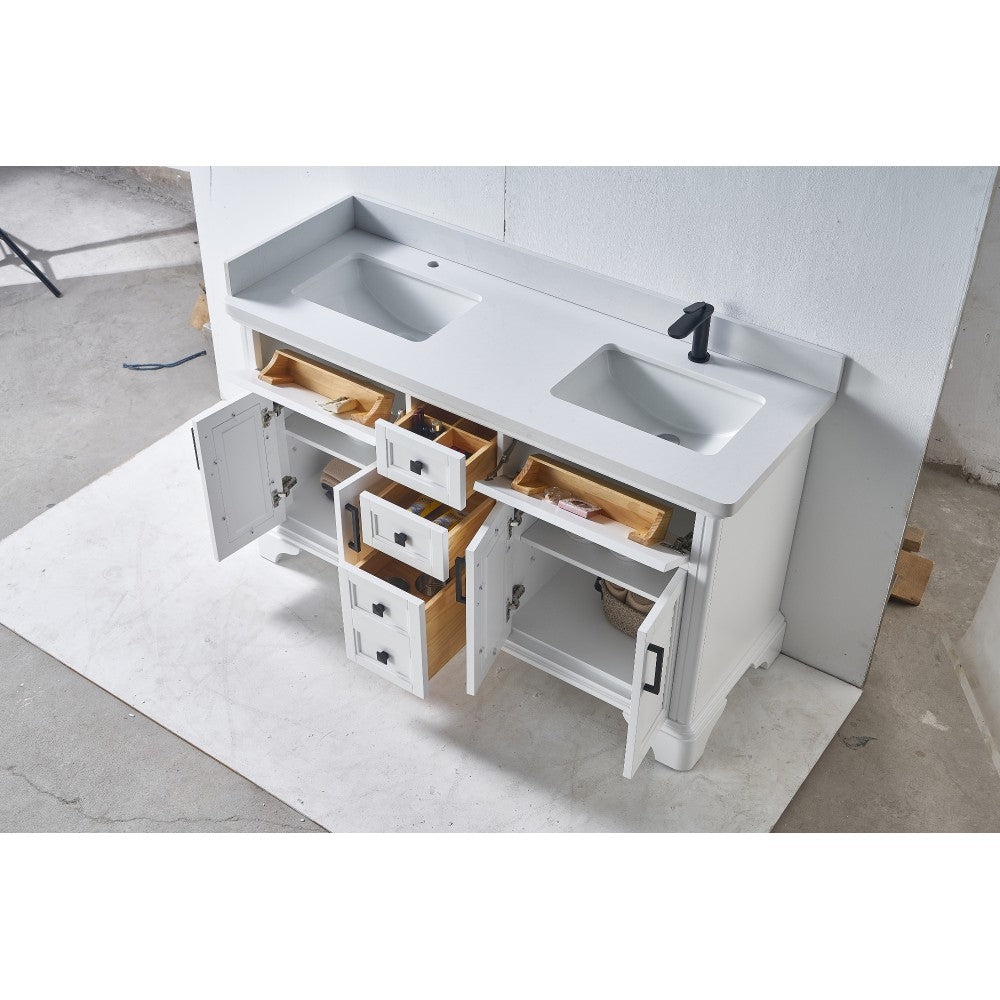 Vanité double VELA 60"  en bois massif