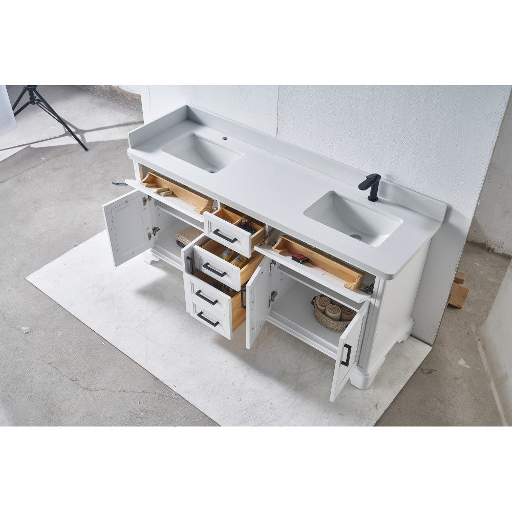 Vanité double en bois massif VELA 72"