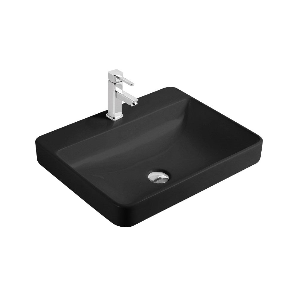 Aine, Lavabo en porcelaine Noir Mat