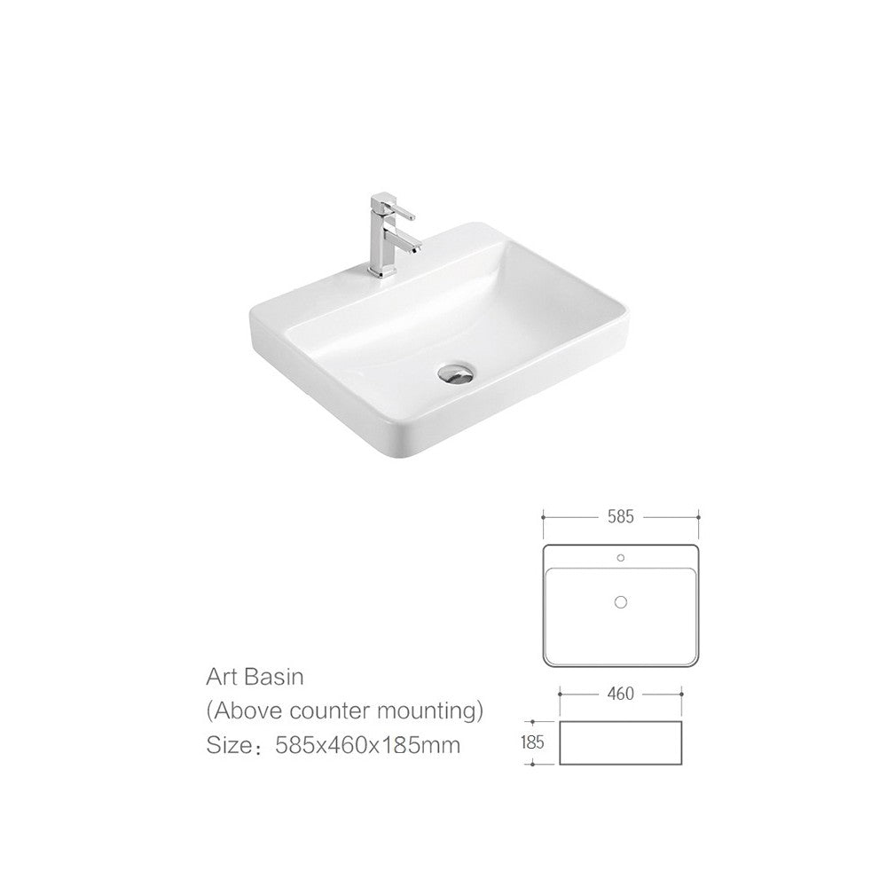 Aine Blanc lustré, Lavabo en porcelaine