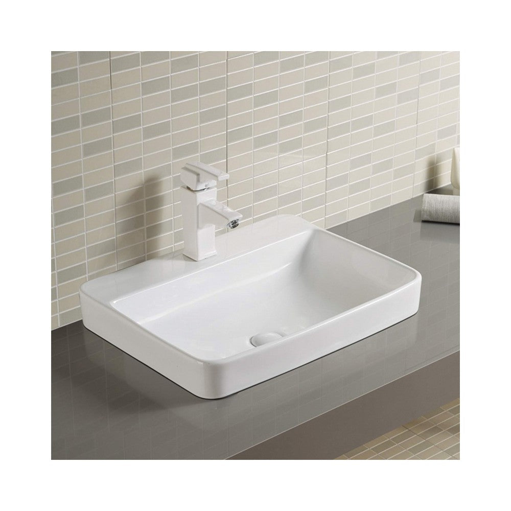 Aine Blanc lustré, Lavabo en porcelaine