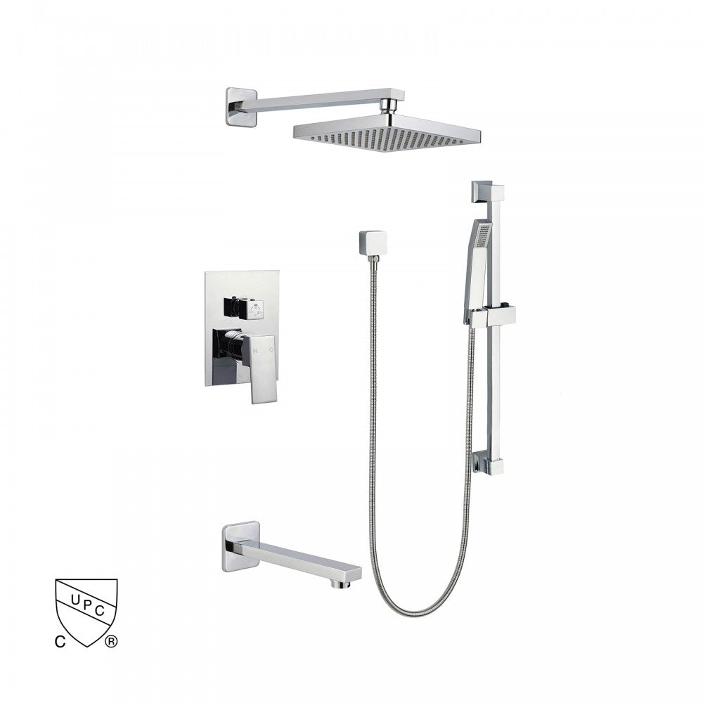 Ares, Robinet de bain et douche chrome poli
