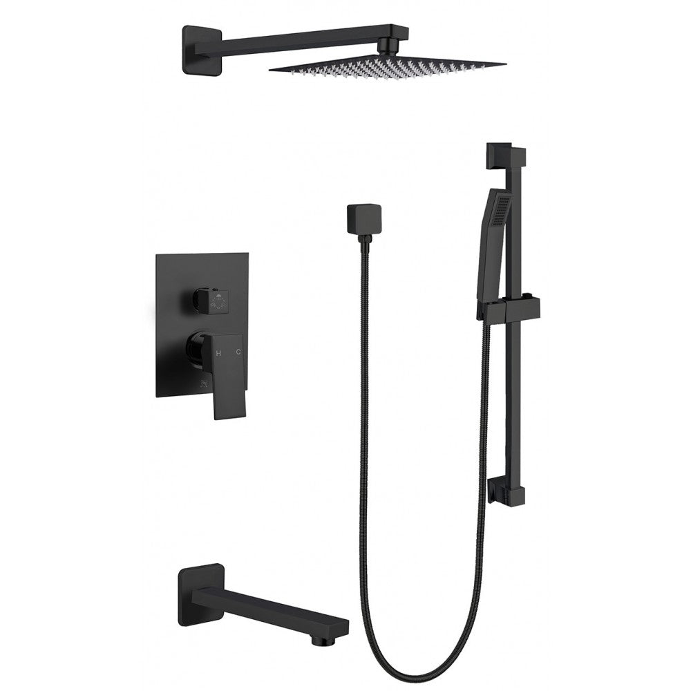 Ares, Robinet de bain et douche noir mat