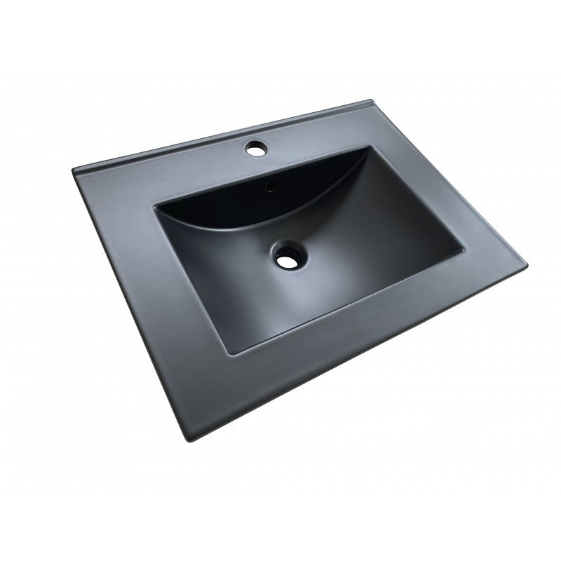 Blanco , Lavabo en porcelaine noir semi encastré