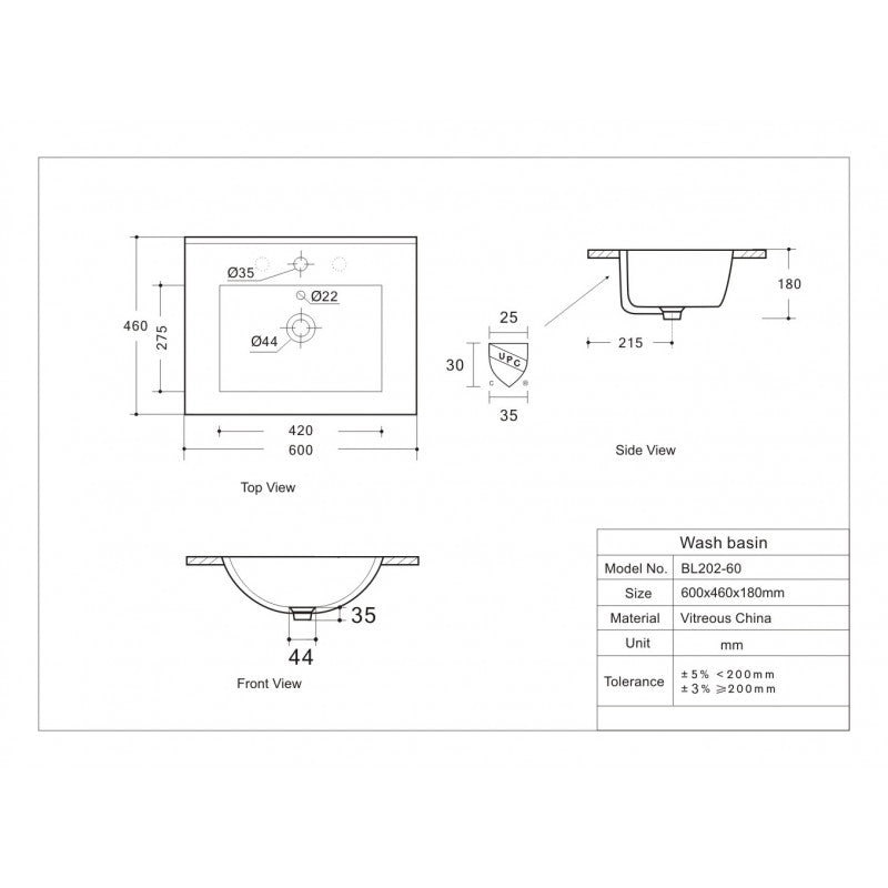 Blanco , Lavabo en porcelaine noir semi encastré