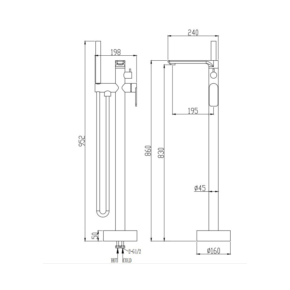 Robinet de bain chrome – Collection Hades
