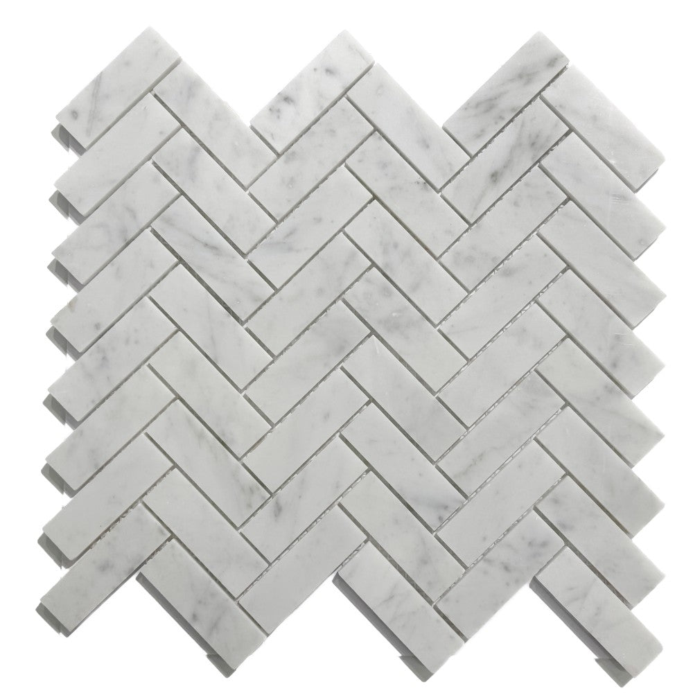 Mosaïque Marbre – Chevron élégant pour dosseret & salle de bain