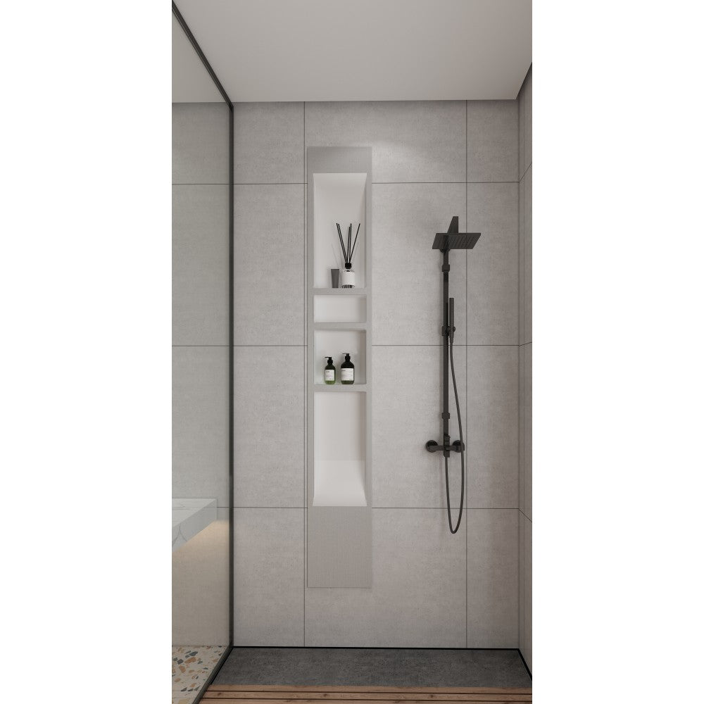 Niche de Douche SMC blanc lustré 14 × 96", 4 sections