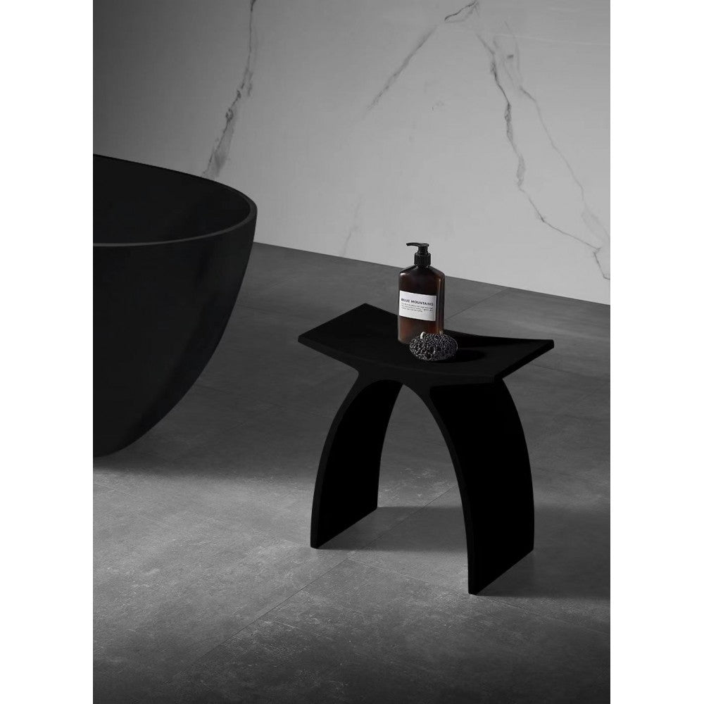 Banc de douche noir en istone