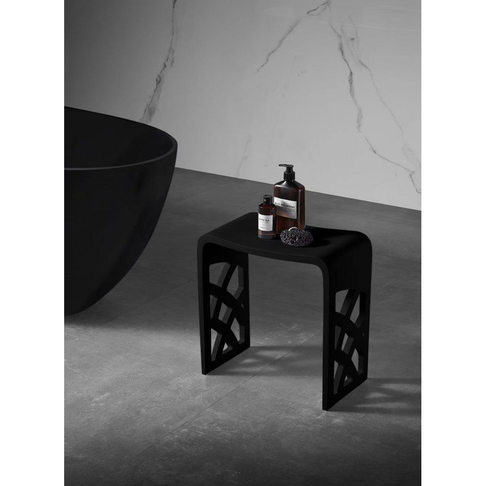 Banc de douche noir en istone