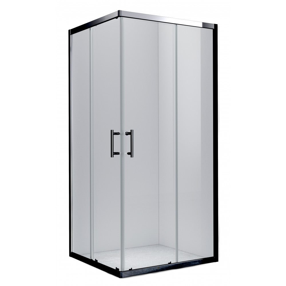 Square, Douche en coin carré noir - Grandeur: 36''x36''