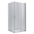 Square, Douche en coin carré chrome - Grandeur: 32"x32"