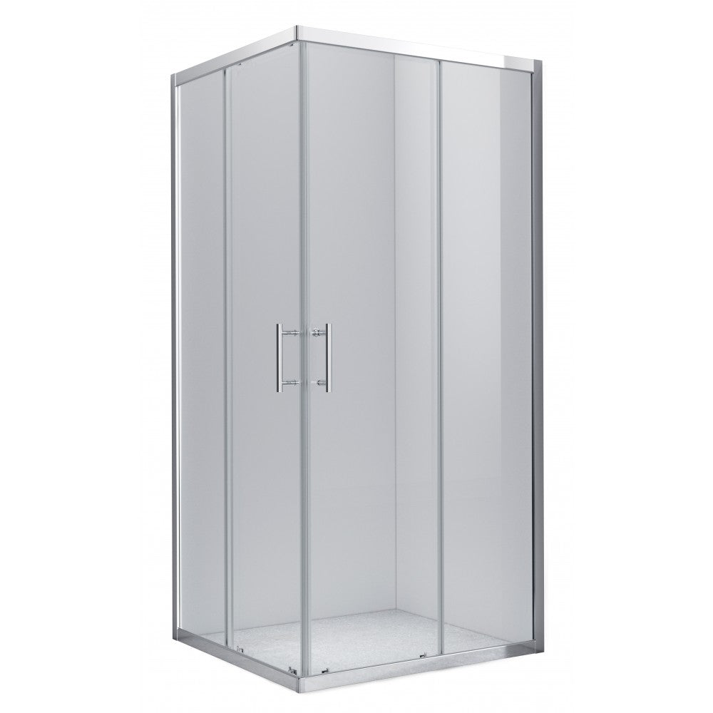 Square, Douche en coin carré chrome - Grandeur: 36''x36''